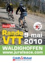 Affiche annonçant la randonnée VTT de l'Association Les Mordus VTT à Waldighoffen le 9 mai 2010. Affiche les Mordus VTT 2010